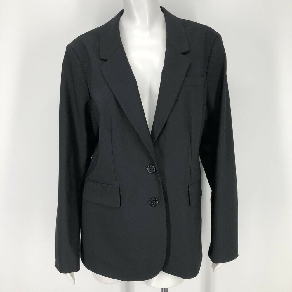 Eloquii 16 Double Button Blazer Jacket Solid Black